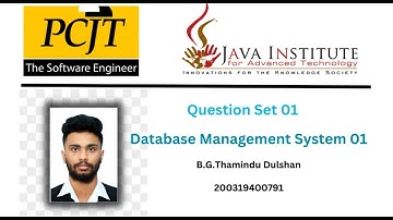Question Set 01 | Database Management System | Java Institute