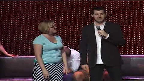 Hypnotized Lady curses at a Foreign Martial Artist on Stage!