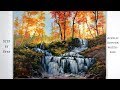 Autumn Waterfall STEP by STEP Acrylic Painting (ColorByFeliks)