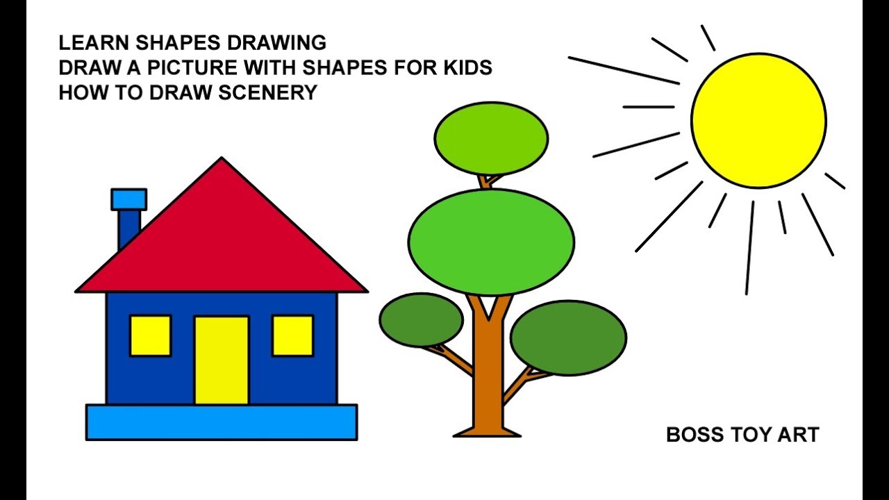 Learn Shapes drawing and draw a picture with shapes For ...