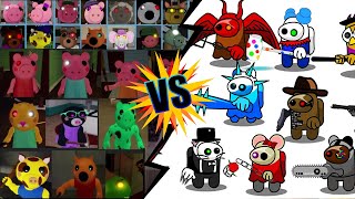 Roblox Piggy  All Jumpscares vs Roblox Piggy In Among Us Animation