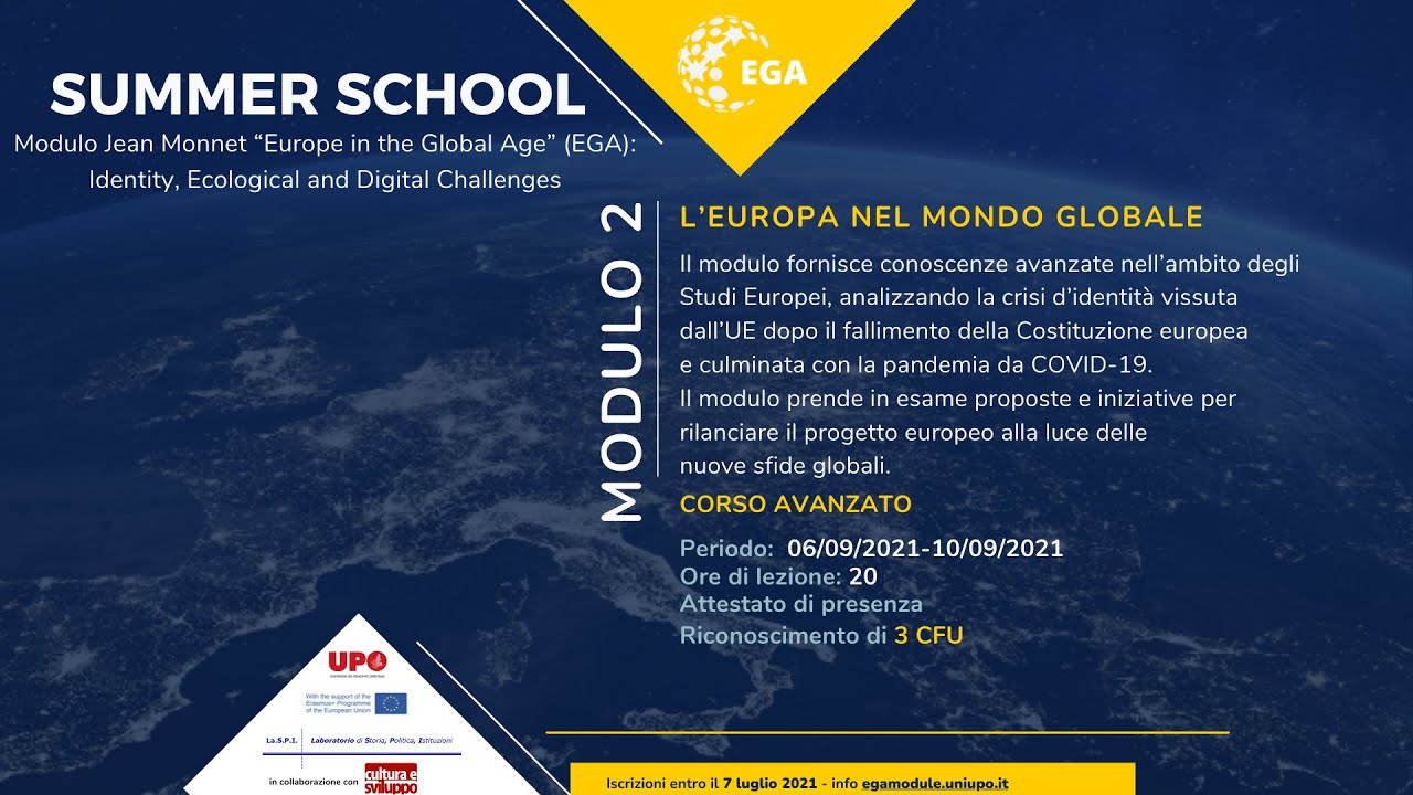 EGA Summer School 2021 lezione inaugurale Secondo Modulo - YouTube