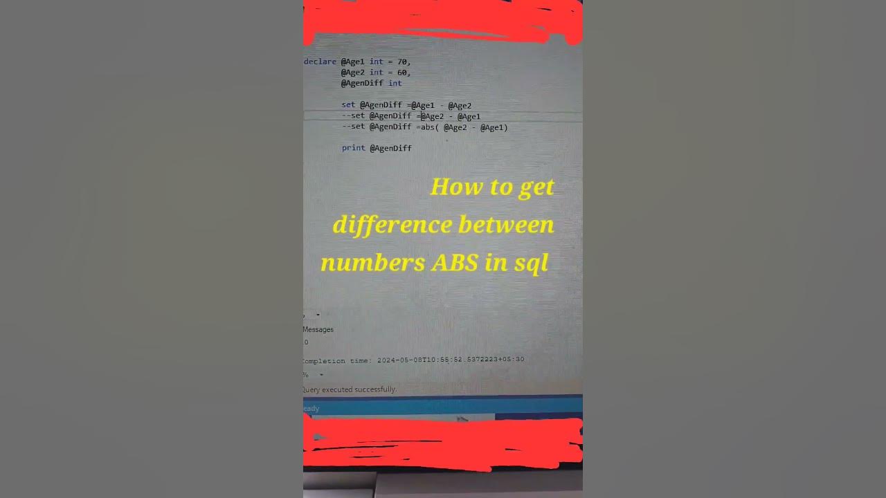 How to get difference between numbers in SQL Use of ABS function in sql ...