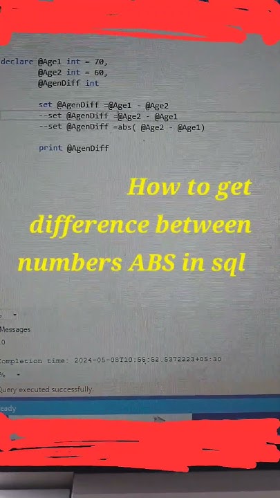 How to get difference between numbers in SQL Use of ABS function in sql ...