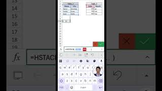 Merge Tables Side by Side 😱 Excel HSTACK Function | Combine Data Instantly ⚡ #shorts   #excel