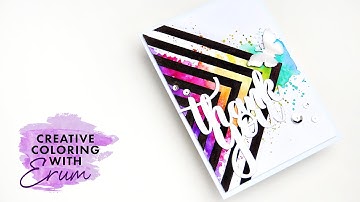 Make Your Card POP! Graphic Card Making Tutorial with Just A Stencil And Rainbow Watercolors