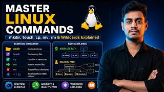 4.2 Master Linux Commands: mkdir, touch, cp, mv, rm & Wildcards Explained | Absolute & Relative Path
