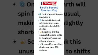 Earth Spins Faster July 22 Marks 2025S Second Shortest Day