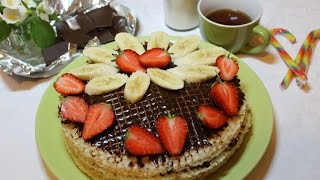Торт без выпечки с банановым кремом и шоколадом. Простой рецепт. Торт без выпечки с банановым кремом и шоколадом. Простой рецепт.