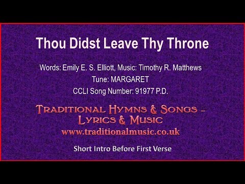 thou didst leave thy throne pdf