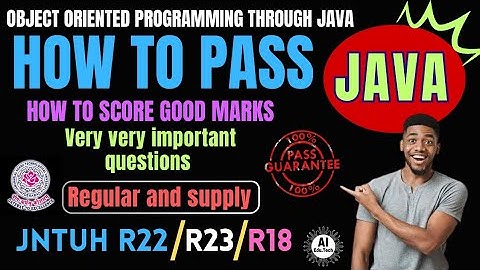 JAVA-Important question-How to pass-Btech 2nd year-R22-Jntuh