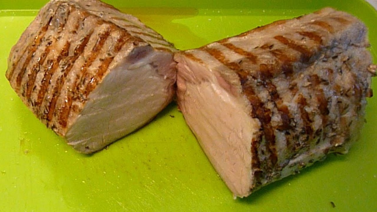 Lomo de cerdo cocinado a baja temperatura