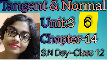 TANGENT & NORMAL◆S.N DEY~CLASS-12||UNIT-3~CHAPTER-14◆PART-6