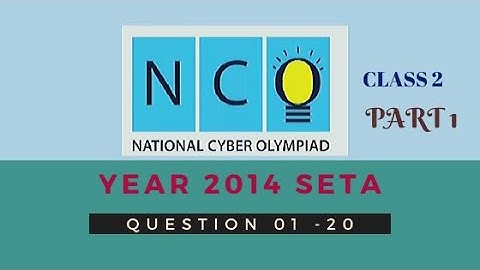 Class 2 NCO l Question Paper 2014 . Set A (Question 01 -20) Part 1