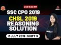 Ssc cpo 2019  reasoning  chsl 2019 reasoning solution 2nd july shift 3
