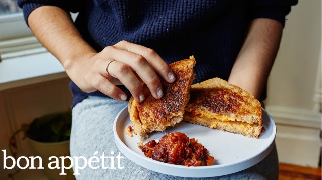 This Fancy Grilled Cheese Has Pimiento and Apple-Cherry Chutney   Bon Appetit