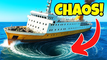 Cruise Ship vs BIGGEST WHIRL POOL Survival! | Stormworks