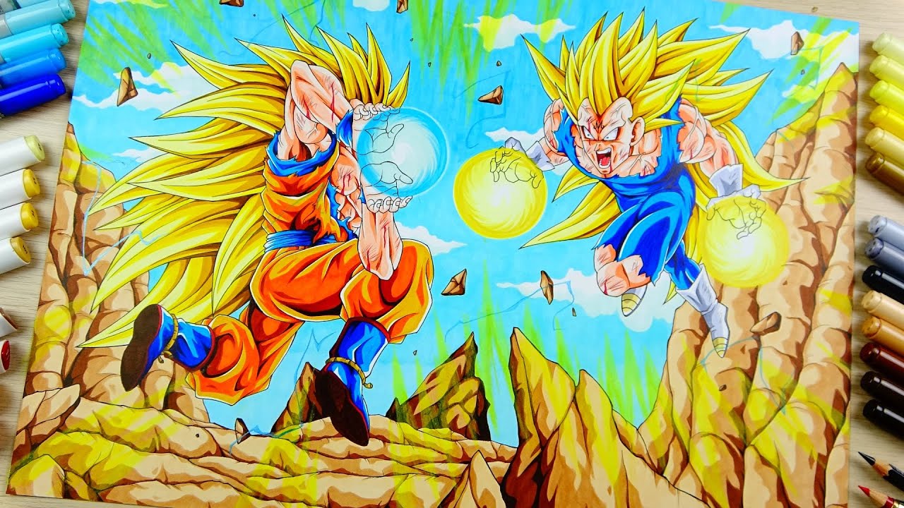 Goku vs M. Vegeta - Desenho de karael - Gartic