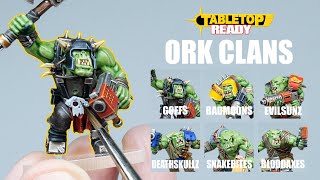 How To Paint Orks GOFFS, BADMOONS, EVILSUNZ, DEATHSKULLZ, SNAKEBITES and BLOODAXES for Warhammer 40k