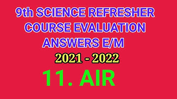 9th Science Refresher course #11 AIR Answers 2021 - 2022 || TN E/M || Easy School Maths