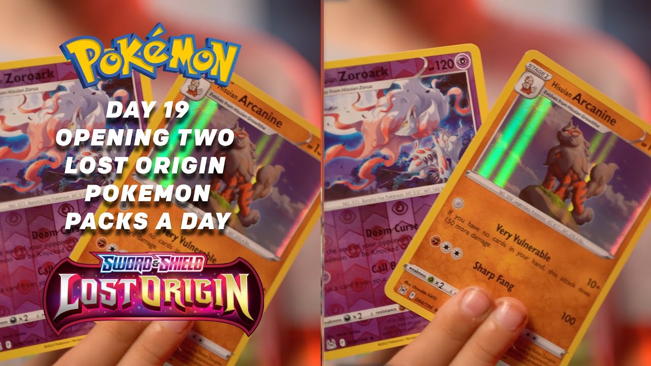 Day 19 opening two lost origin pokemon packs a day YouTube