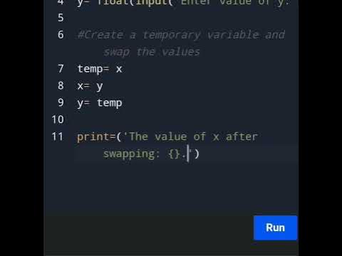 Simple Python program to Swap two variables ⚡ #education # ...