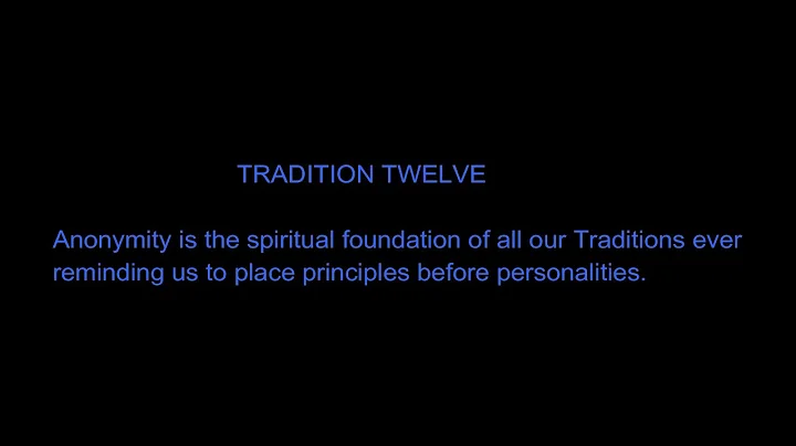 Tradition Twelve - Narcotics Anonymous Original Basic Text - Grey Book
