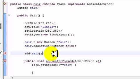 Criando Botão sair no Eclipse