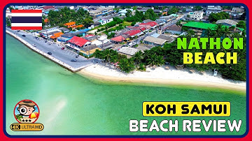Nathon Beach KOH SAMUI THAILAND 🇹🇭 (Quiet beach - perfect for SUNSETS) 4K Walking Tour/4K Beach Walk