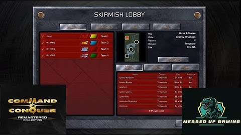 Command and Conquer Red Alert Remastered Skirmish Gameplay USSR– MAP: Sticks and Stones 1