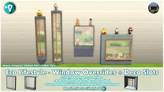 Bakies The Sims 4 Custom Content: Eco Lifestyle - Windows + Deco Slots - Overrides