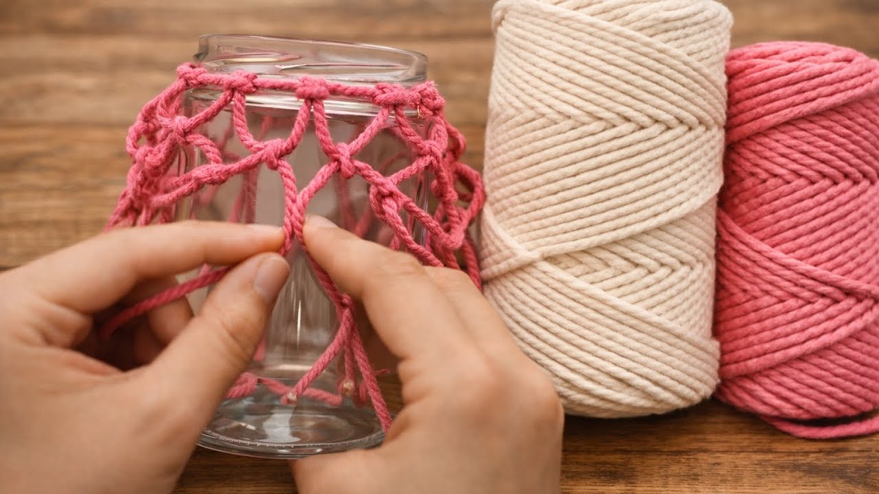 Turn Old Jars Into Beautiful Decor | Easy Rope Craft DIY - YouTube