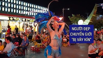 Người đẹp Chuyển Giới Trương Hạ Vy xiếc khách vây kín Náo Động Đầm Sen Square với Yumi, Su Su