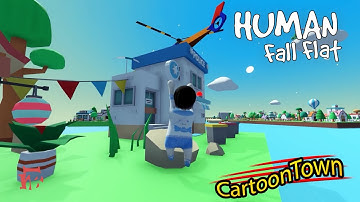 Human Fall Flat - CartoonTown Level Part 2 of 3 Walkthrough | Custom Map | Steam Workshop