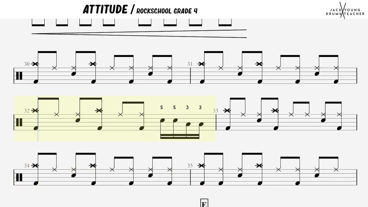How to Play Attitude  - Rockschool Drums Grade 4