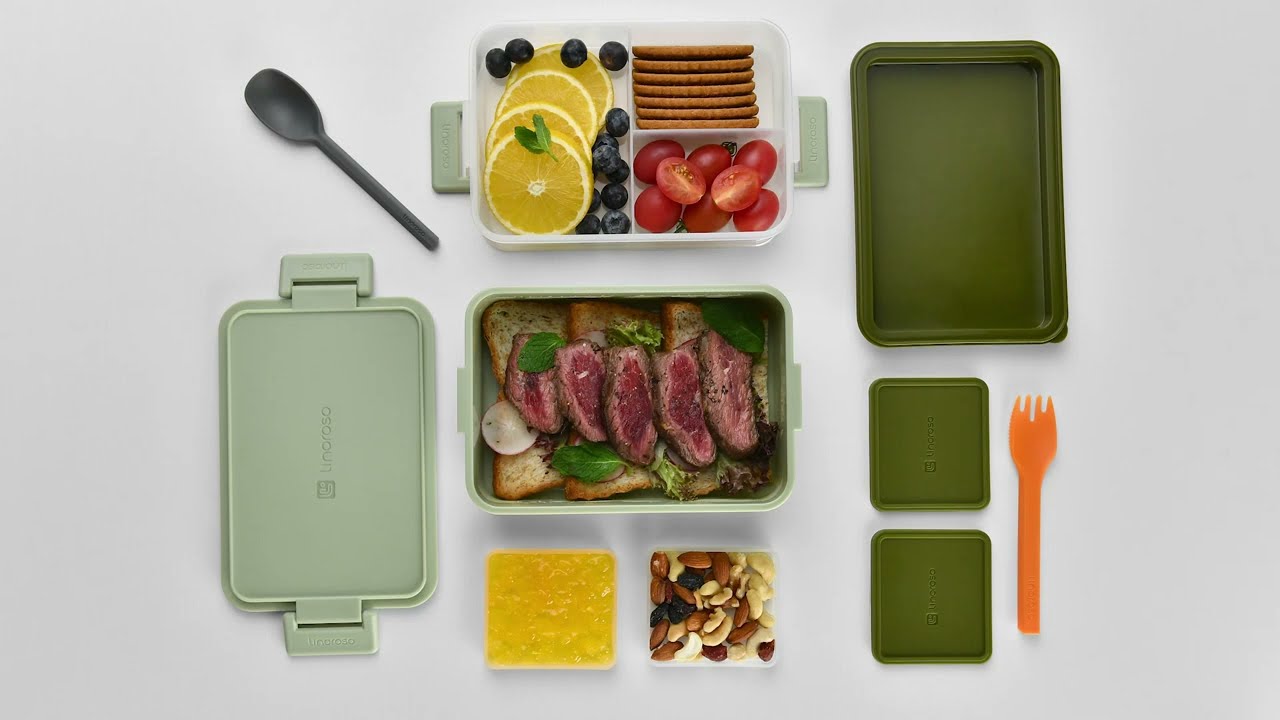 Linoroso All-in-One Stackable Bento Lunch Box Linoroso Color: Canal Blue