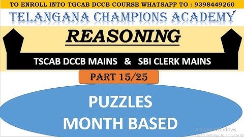 TGCAB DCCB Reasoning Crash Course_Part 15 #reasoning #trending  #dccb #sbimains #viral #crashcourse