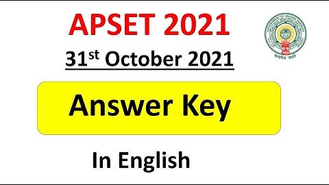 APSET 2021 paper 1 | Complete Answer key | Know Your Score | 31st October 2021