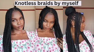 How to do medium knotless braids by yourself (diy) step by step tutorial