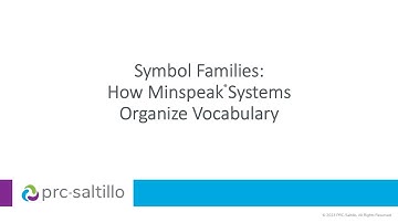 Symbol Families: How Minspeak Systems Organize Vocabulary