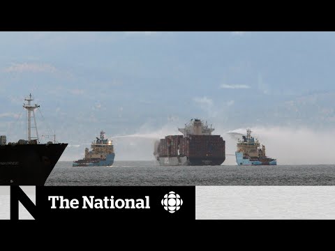Hazardous materials catch fire on cargo ship near Vancouver Island