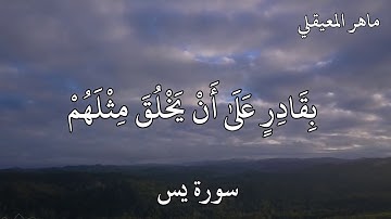 ماهر المعيقلي سورة يس ( إِنَّمَا أَمْرُهُ إِذَا أَرَادَ شَيْئًا أَنْ يَقُولَ لَهُ كُنْ فَيَكُونُ )