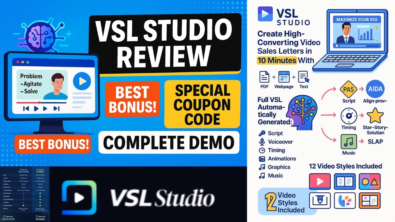 VSL Studio Review | VSLStudio Review | 🎥 12 In 1 AI Video Generator ...
