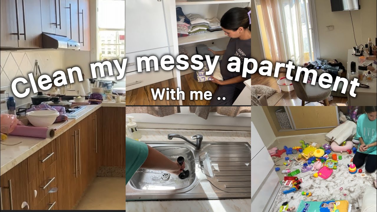 Extreme apartment deep clean 🧼 | أجيو نجمعوالدار والروينة 🧽🫧
