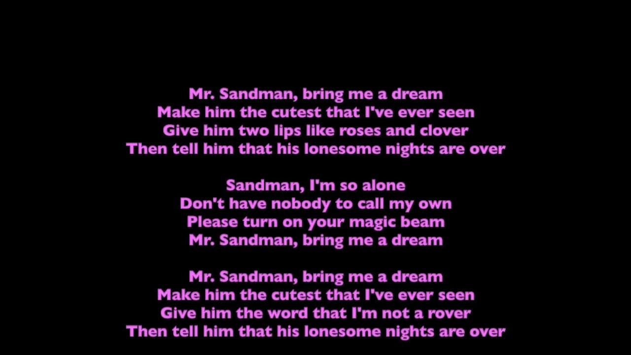 Mr Sandman Man Me A Sand Lyrics The Chordettes-Mr. Sandman Lyrics - YouTube
