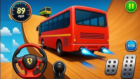 Crazy Bus Mega Ramp Impossible Racing   Bus Stunts Impossible Tracks   Android Gameplay Video P-05 !