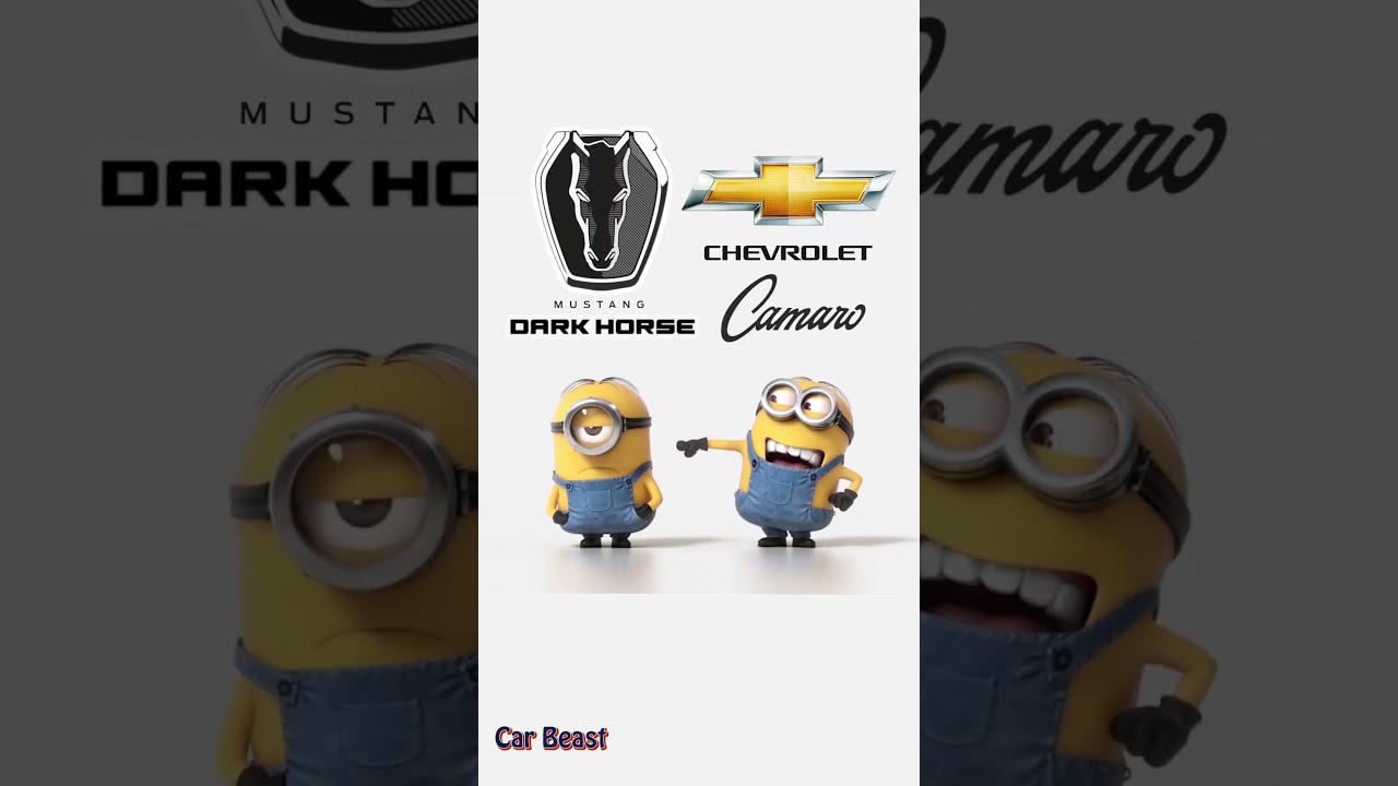Ford Mustang Dark Horse VS Chevy Camaro Minions Style Fun Tiktok Car Fyp Asmr
