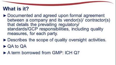 Implementing Quality Agreements