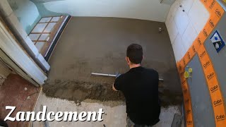 Applying Sand Cement to Your Bathroom Floor! Retro Bathroom Tiles #3