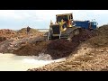 Amazing Construction Equipment | Bulldozer Pushing Soil & Truck Dumping Soil | New Land Filling